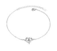 kaululu Tobillera Pulsera Personalizada para Mujer con Nombre Tobillera Pulsera Colgante de Corazón con Piedra Natal Tobillera Pulsera para Mamá, Abuela y Novia Regalos Navidad (1 Nombre)