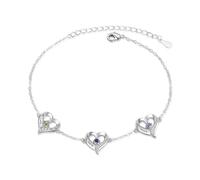 kaululu Tobillera Pulsera Personalizada para Mujer con Nombre Tobillera Pulsera Colgante de Corazón con Piedra Natal Tobillera Pulsera para Mamá, Abuela y Novia Regalos Navidad (3 Nombre)