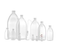Kautex Serie 301 LDPE redondo botella de cuello estrecho con cierre, capacidad de 100 ml, Nautr