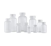 Kautex Serie 303 LDPE redondo botella de boca ancha con cierre, capacidad de 300 ml, natural