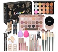 KAVCENT Kit de maquillaje para adolescentes, set de maquillaje para mujeres y adolescentes, kit completo de maquillaje con paleta de sombra de ojos, base, corrector y labial