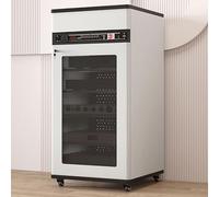 Kaverno Gabinete De Componentes De Vídeo, Gabinete De Audio HiFi Madera Maciza, Gabinete AV Moderno, Soporte Multimedia con Rueda De Freno For Amplificadores De Parlantes(White,52 * 55 * 90cm)