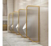 Kaverno Partición De Inodoro Montada En La Pared, Separador De Urinarios Separador De Inodoros Divisor De Tabique De Urinario De Vidrio Templado para Escuelas, Restaurantes, Hoteles(Gold,4pcs)