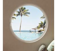 Kaverno Redondo Vaso Ventana del Cobertizo, La Ventana Circular Puede Girar 360 ° Ventanas Ventilación Iluminación Aleación Aluminio para Baño, Dormitorio, Sala Estar(White+Transparent,45cm/17.7in)