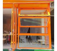 Kaverno Ventana De Aluminio Plegable con Doble Hoja Y Marco Inferior, Corredera para Café Y Restaurante, Incluye Película Solar Y Guantes(Orange,WxH 30x32in/76x81cm)