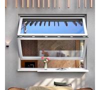 Kaverno Ventana Plegable De Aluminio con Película Solar Y Guantes, Ventanas Deslizantes con Marco Inferior, Ventanas De Servicio Personalizadas para Tiendas De Aperitivos(White,WxH 40x44in/102x112cm)