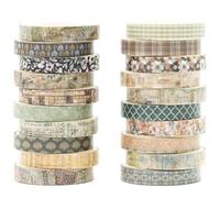 KAVI' S 20 Rollos Washi Tape Set cinta adhesiva decorativa Washi Glitter Adhesivo de Cinta Decorativa para DIY Crafts Scrapbooking (Elegance in Time)