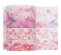 KAVI' S 3 Rollos lindo impreso Washi Tape Set cinta adhesiva decorativa Washi Glitter Adhesivo de Cinta Decorativa para DIY Crafts Scrapbooking (Cherry Blossoms)