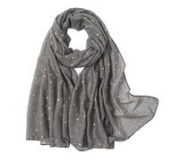 KAVINGKALY Chal de Mujer para Boda Oración Impreso Estrella de Oro Bufanda Tacto Ultra Suave Bufandas Largas de Moda (Gris oscuro)