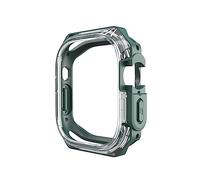 KAVJU Adecuado para caja de Apple Watch de 40 mm, 44 mm, 41 mm, 45 mm, caja de reloj PC transparente, medio paquete, caja de reloj de TPU ultra 49 mm (color: verde, tamaño: 41 mm)