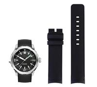KAVJU Adecuado para reloj IWC Aquatimer Family series IW376805 Cousto IW329001 correa de goma de liberación rápida 22mm accesorios para hombres(Black-no buckle)