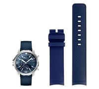 KAVJU Adecuado para reloj IWC Aquatimer Family series IW376805 Cousto IW329001 correa de goma de liberación rápida 22mm accesorios para hombres(Blue-no buckle)