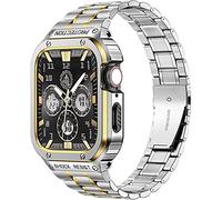 KAVJU Correa de acero inoxidable resistente con funda, para Apple Watch Band de 49 mm, 45 mm, 44 mm, cubierta de acero 361L, para iWatch Serie 4 5 SE 6 7 8 Ultra accesorio (color: H, tamaño: 49 mm)