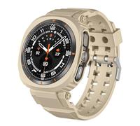 KAVJU Correa de funda de TPU para Samsung Galaxy Watch 7 Ultra, banda de 47mm, accesorios de silicona, pulsera para Galaxy Watch 7 Ultra(Gold)