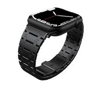KAVJU Correa de metal para Apple Watch Ultra 10 9 8 7 45 mm 49 mm 41 mm IWatch 10 46 mm 42 mm Pulsera de reloj de acero inoxidable 6 5 4 SE 44 mm 40 mm Correas de reloj(Black,45/44/42mm)