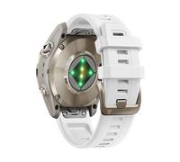 KAVJU Correa de reloj de 20 mm con hebilla dorada y solar de silicona para Garmin Fenix 7s 6s 5s Pro, repuesto rápido para Garmin Epix Pro Gen 2 de 42 mm, Descent Mk2s/3/3i, para mujer y hombre(Whit