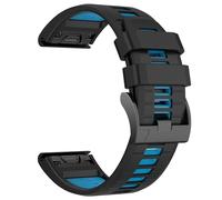 KAVJU Correa de reloj de 26 mm para Garmin Fenix 7X Pro/ 7X/ 6X/ 6X Pro/ 5X/ 5X Plus/ 3/Fenix 3 HR, correa de silicona suave de ajuste rápido de 26 mm(Black Blue)
