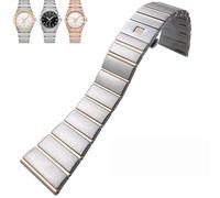 KAVJU Correa de reloj de acero inoxidable con forma cóncava de 15 mm, 17 mm, 18 mm, 23 mm, 25 mm, compatible con pulseras sólidas de plata Omega Constellation, 25mmx9.5mm, Ágata