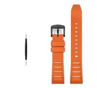 KAVJU Correa de reloj de caucho flúor FKM, correa de reloj deportiva de 20mm, 21mm, 22mm y 24mm(Orange black buckle,24mm)