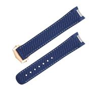 KAVJU Correa de reloj de goma fluorada de 20mm y 21mm para correa Omega AQUA TERRA 150M AT150, correas de reloj ultraligeras con cierre plegable de 43mm y 41mm(Blue7,21mm)