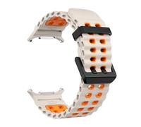 KAVJU Correa de silicona marina para reloj ultra 47mm pulsera sin huecos banda deportiva de dos tonos para Galaxy 7 correas de reloj ultra(Star Orange-B)