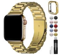 KAVJU Correa para Apple Watch de 49 mm, 45 mm, 44 mm, 42 mm, 41 mm, 40 mm, 38 mm, correa de reloj de acero inoxidable con funda para reloj Ultra2 Ultra Series 9 8 7 6 5 4 3 2 1 SE SE2, 38/40/41mm