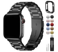 KAVJU Correa para Apple Watch de 49 mm, 45 mm, 44 mm, 42 mm, 41 mm, 40 mm, 38 mm, correa de reloj de acero inoxidable con funda para reloj Ultra2 Ultra Series 9 8 7 6 5 4 3 2 1 SE SE2, 38/40/41mm