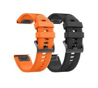 KAVJU Correas de reloj compatibles con Fenix 8X, correa de silicona de 26mm para Garmin Fenix 5X/Fenix 5X Plus/Fenix 3/Fenix 3 HR para hombres y mujeres(Black/Orange)