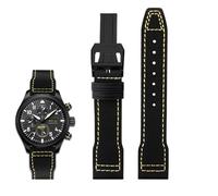 KAVJU Cuero de vaca de nailon de alta densidad para IWC Mark Pilot Prince Bertolo Portugal Correa de reloj con hebilla plegable 20 21 mm Pulsera para hombre Correa de reloj de cuero de cuero de vaca d