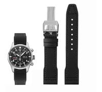 KAVJU Cuero de vaca de nailon de alta densidad para IWC Mark Pilot Prince Bertolo Portugal Correa de reloj con hebilla plegable 20 21 mm Pulsera para hombre Correa de reloj de cuero de cuero de vaca d