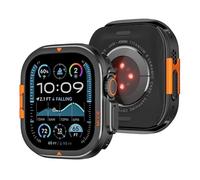 KAVJU Estuche de metal para Apple Watch Ultra 2 de 49 mm, Serie 10 de 46 mm, estuche protector de aluminio con marco de parachoques para iWatch Series 10, 9, 8, 7, 6, 5, 4 SE.(Black,Ultra 2-1 49mm)