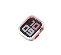 KAVJU Funda de silicona suave para Apple Watch 10, 9, 8, 7, 6, SE 5, Sport, cubierta mate anticaídas para Iwatch de 49 mm, 41 mm, 40 mm, 44 mm, 45 mm, 42 mm y 46 mm(Pink-White,44mm 45mm)