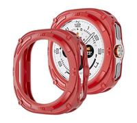 KAVJU Protector de pantalla para Samsung Galaxy Watch Ultra, funda de 47mm, accesorios, marco de PC duro, parachoques protector para Galaxy Watch Ultra(Red)