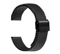 KAVJU Pulsera milanesa de malla de 1,0 mm, reloj inteligente, pulseras de acero inoxidable de 18 mm, 20 mm, 22 mm y 24 mm(Black,18mm)