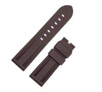 KAVJU Reemplazo de correa de reloj de goma de 22/24 mm para correa de silicona impermeable de la serie Panerai(Brown,20mm)