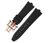 KAVJU Senior FKM - Correa de reloj de goma de flúor para Vacheron Constantin 4500 V 5500 V 7900 Correa de reloj vc boca convexa 7 mm, 7mm, Acetato, No es una piedra preciosa