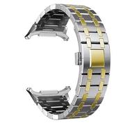 KAVJU Stainless Steel Watchbands For Samsung Galaxy Watch 7 Ultra 47mm No Gaps Bracelet Correa Watch 7 Ultra 47mm Wristband(Silver Gold)