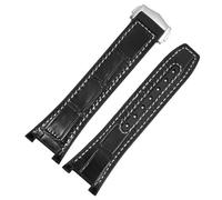 KAVJU Sustituto de Omega Constellation Double Eagle 131.133 Series Manhattan Correa de reloj de goma de vaca masculina para observatorio con muesca 25-14 mm, 25-14mm, Acetato, No es una piedra