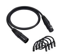 Kavolet Cable de Conexión XLR Macho Hembra Negro 300 Cm 2 Piezas, Cable de Señal DMX512 Cañón Línea Micrófono Diseño Plug-and-Play para Configuración Audio en el Hogar (100cm y 4 Uds.)