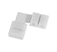Kavolet Conector de Tira LED de 4 Pines, Diseño de Forma L RGB 5050 Conectores de Esquina de 10 Mm, Enchufe y Reproducción de Fácil Cierre, 5 Piezas