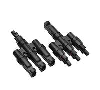 Kavolet Conectores Macho Hembra de Cable Solar Confiables con Buena Resistencia Al Impacto y Diseño de Alta Temperatura para Conexión Paralela entre Paneles Solares, 14AWG-10AWG (3 vías)