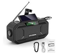 Kavolet Radio solar, portátil, radio Dynamo con AM/FM, 5000 mAh, cargador de batería externa, linterna LED, alarma de emergencia al aire libre, camping y supervivencia
