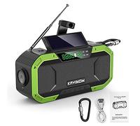 Kavolet Radio solar, portátil, radio Dynamo con AM/FM, 5000 mAh, cargador de batería externa, linterna LED, alarma de emergencia al aire libre, camping y supervivencia