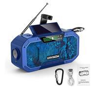 Kavolet Radio solar, portátil, radio Dynamo con AM/FM, 5000 mAh, cargador de batería externa, linterna LED, alarma de emergencia al aire libre, camping y supervivencia