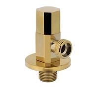 Kavolet Válvula de Parada de ángulo de Oro de Latón 1/2 Pulgada, y Resistente Válvula de ángulo del Grifo de Control de Agua para el Baño de Inicio con Superficie Lisa, Corrosión y a