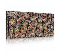 KAWAAI Jackson Pollock Canvas Wall Art - Blue Poles 1952 Fine Art Print Poster - Famosa decoración de pared para la oficina de la sala de estar 50x125cm Marco interno