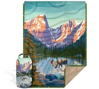 KawaGebo Kamp Manta Camper Manta de Camping Plegable, para Fiesta Al Aire Libre, Playa, Picnic, Camping, Viaje, Parque, Jardín, MontañA, ExcursióN Familiar 78" X 56"