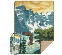 KawaGebo Kamp Manta Camper Manta de Camping Plegable, para Fiesta Al Aire Libre, Playa, Picnic, Camping, Viaje, Parque, Jardín, MontañA, ExcursióN Familiar 78" X 56"