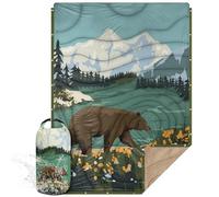 KawaGebo Kamp Manta Camper Manta de Camping Plegable, para Fiesta Al Aire Libre, Playa, Picnic, Camping, Viaje, Parque, Jardín, MontañA, ExcursióN Familiar 78" X 56"