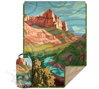 KawaGebo Kamp Manta Camper Manta de Camping Plegable, para Fiesta Al Aire Libre, Playa, Picnic, Camping, Viaje, Parque, Jardín, MontañA, ExcursióN Familiar 78" X 56"